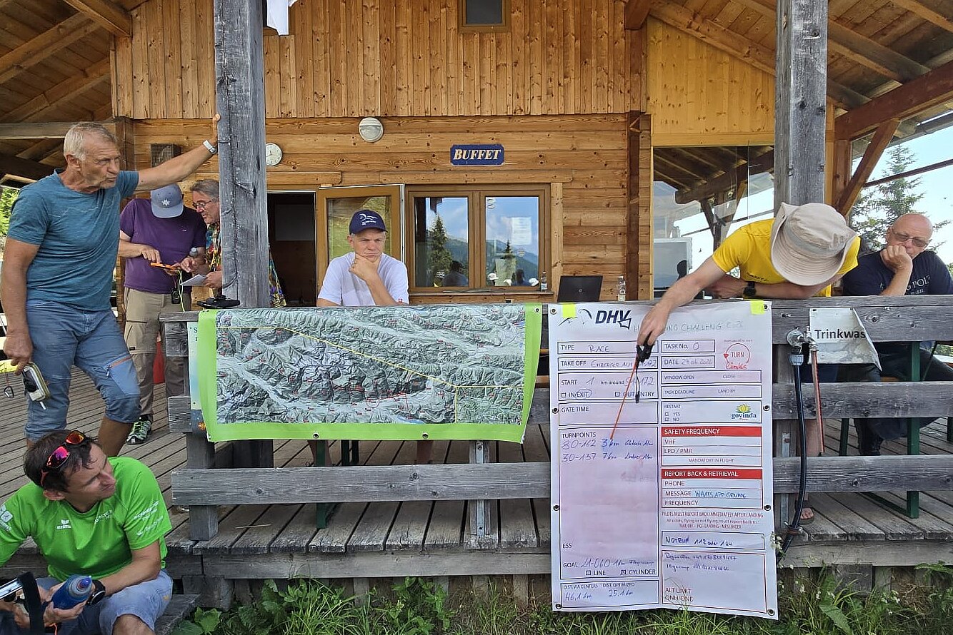 Hanggliding Challenge Einschreibung und Trainingstask