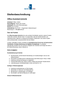 Stellenausschreibung Blue Sky