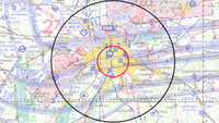 Ausschnitt der ICAO-Karte mit ED-R München und RMZ/TMZ München