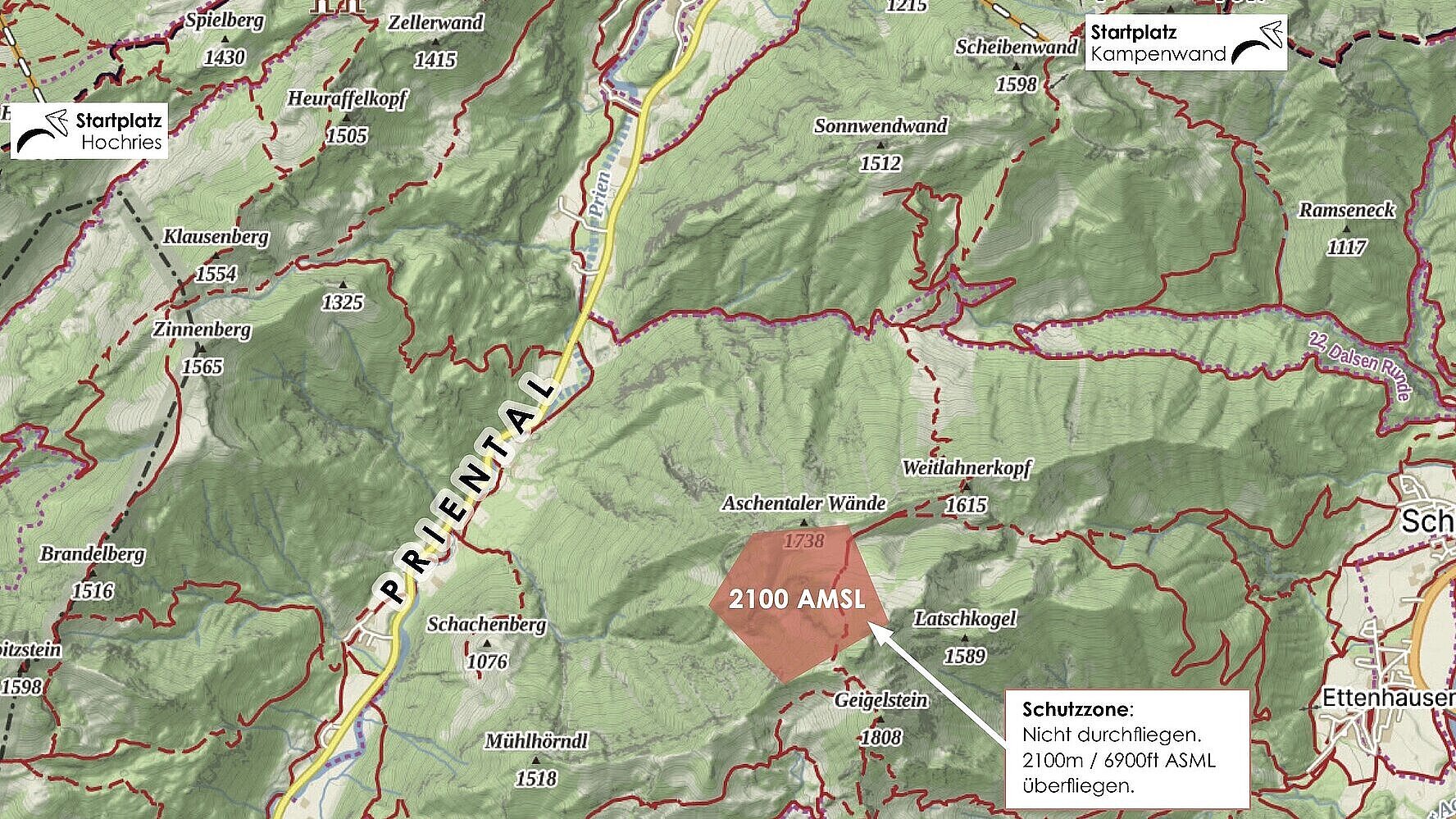 Karte Adlerschutzzone Priental
