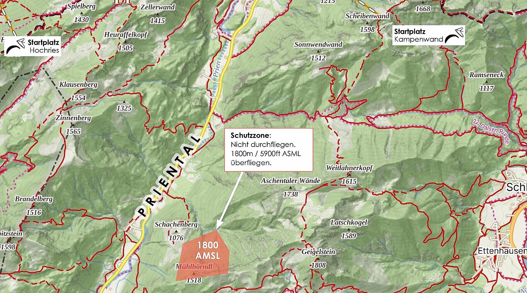 Karte Adlerschutzzone Priental