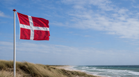 Dänische Flagge am Strand