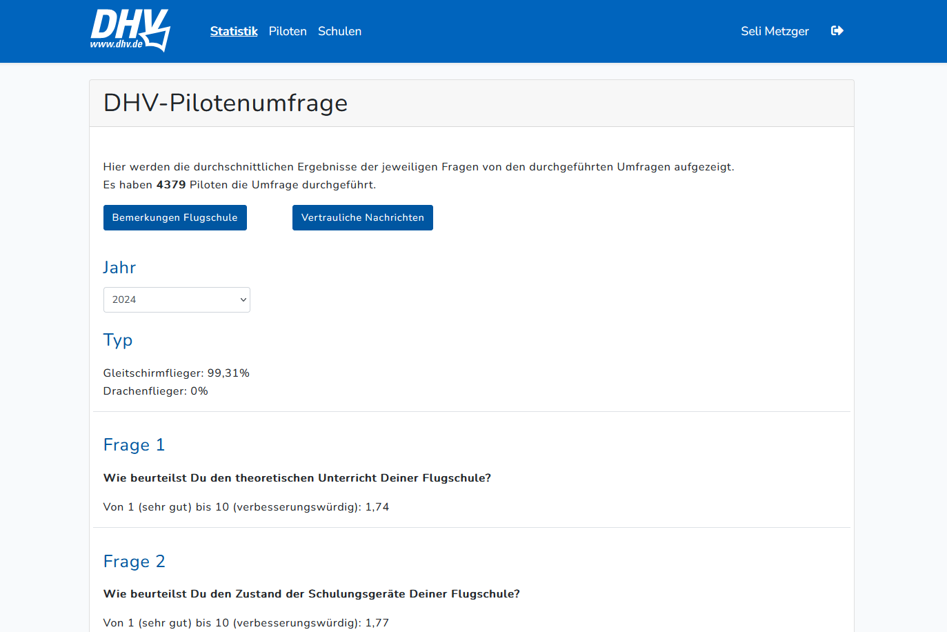 Zum Login der DHV-Pilotenumfrage
