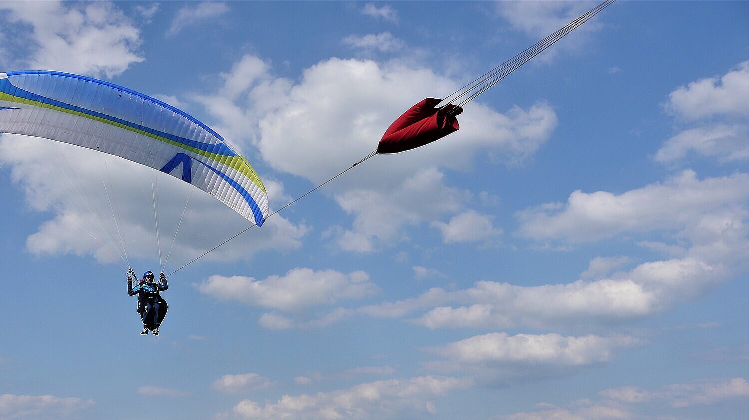 Schirm beim Seilschlepp