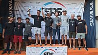 Siegerbild auf dem Podium mit den Gewinnern Herren der Skywalk SRS Bassano